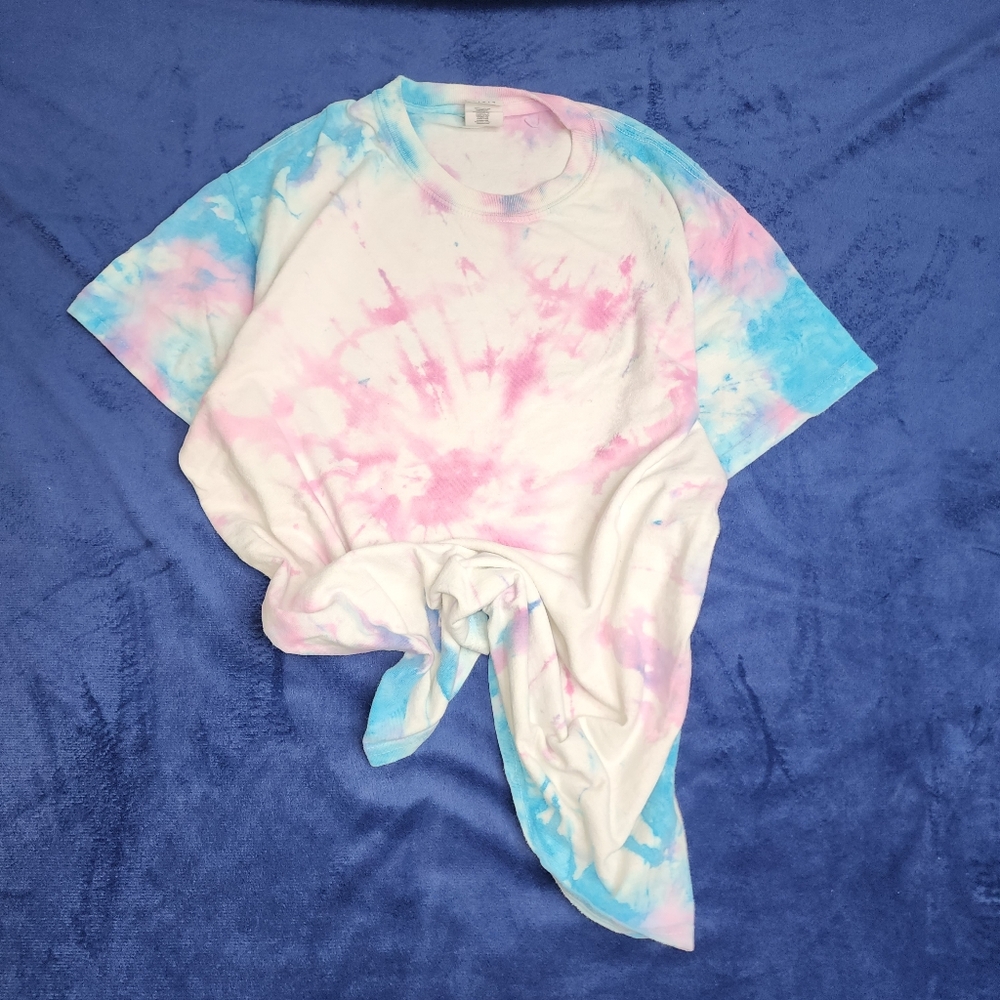 Gildan Tie-Dye Short Sleeve Tee - Pink and Blue - Picture 3 of 6